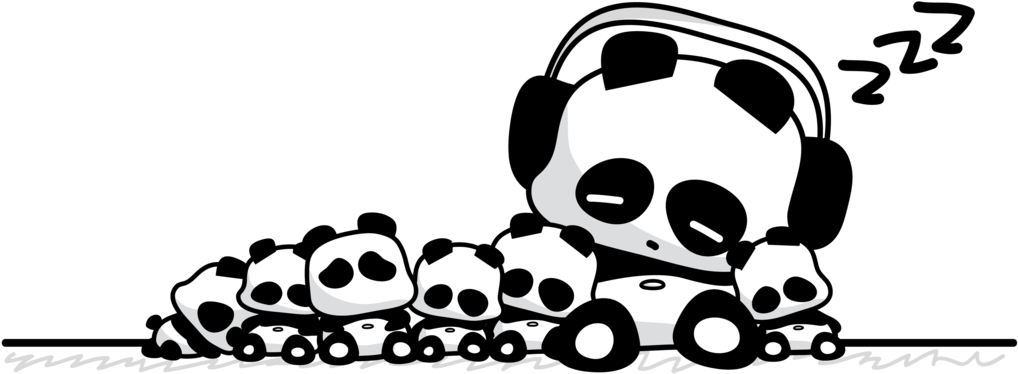 A Bunch Of - Sleeping Panda Transparent Background Clipart (1024x384), Png Download
