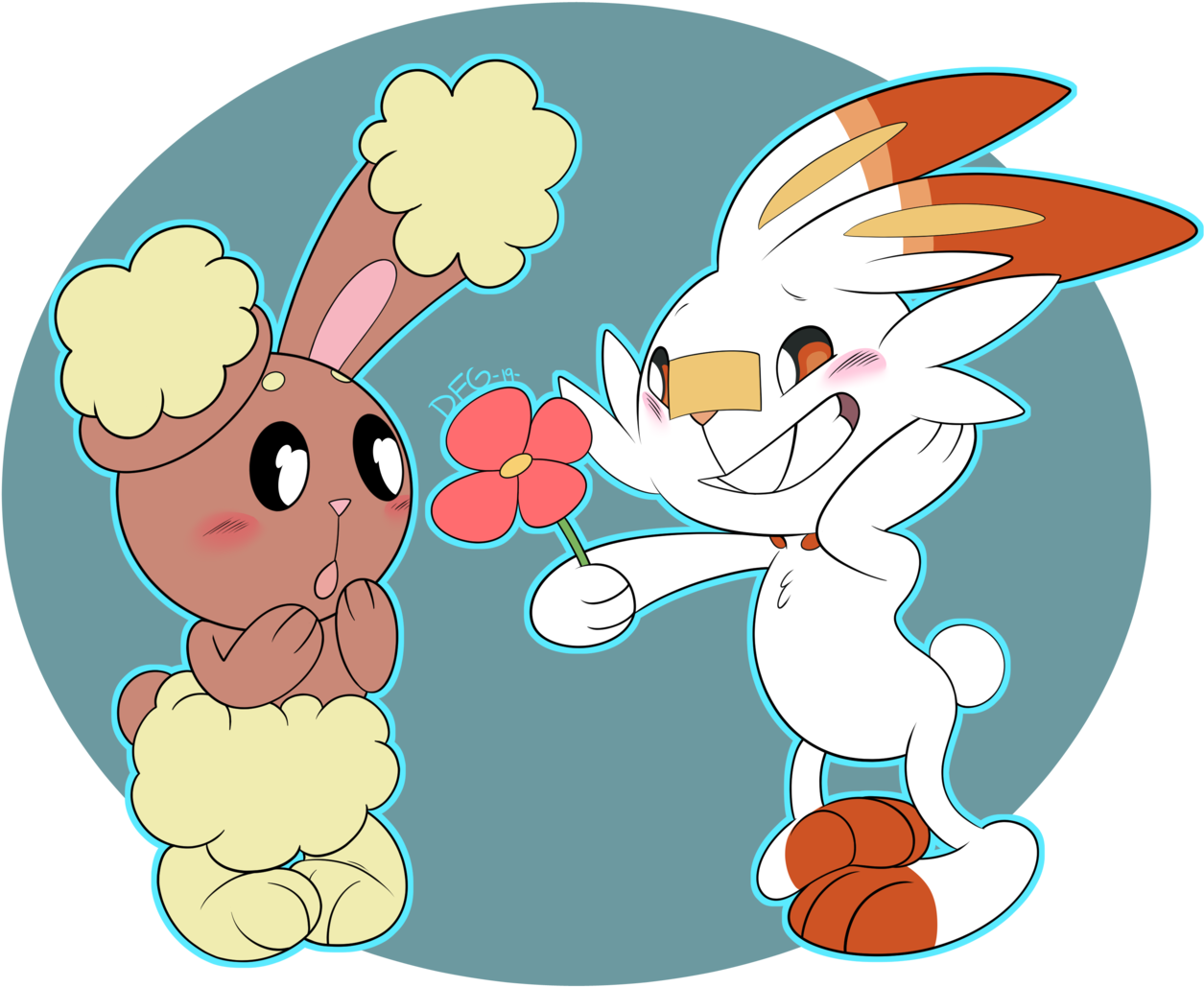 Cartoon Clip Art Illustration - Cute Scorbunny - Png Download (1280x1055), Png Download