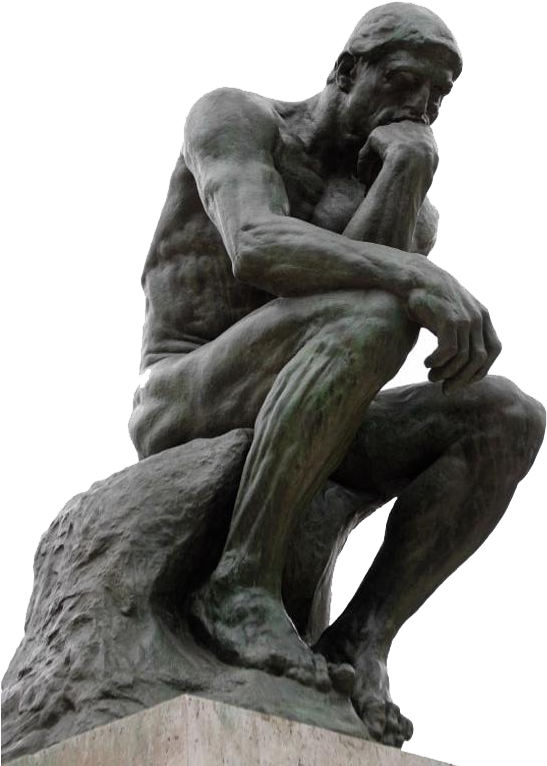 Thinking Man Statue Png Clipart (576x777), Png Download