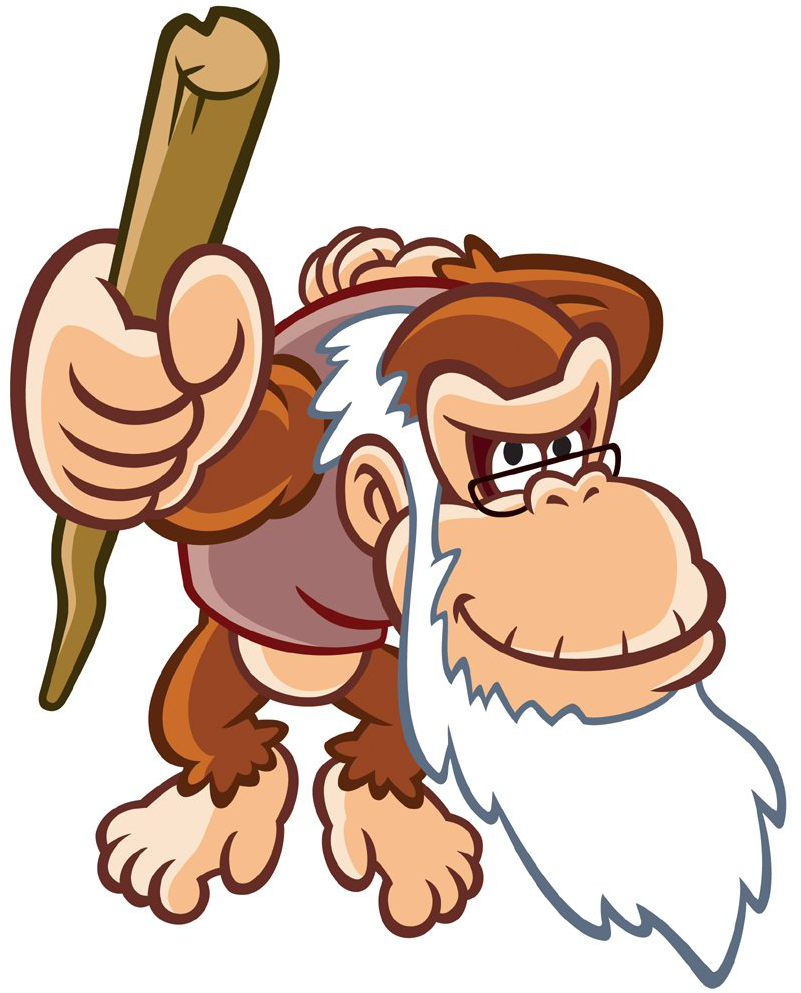 Cartoon King Png - Dk King Of Swing Cranky Kong Clipart (882x1024), Png Download