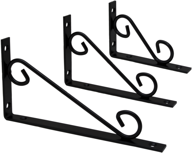 Scroll Brackets - Black - Shelving Brackets Bunnings Clipart (800x600), Png Download