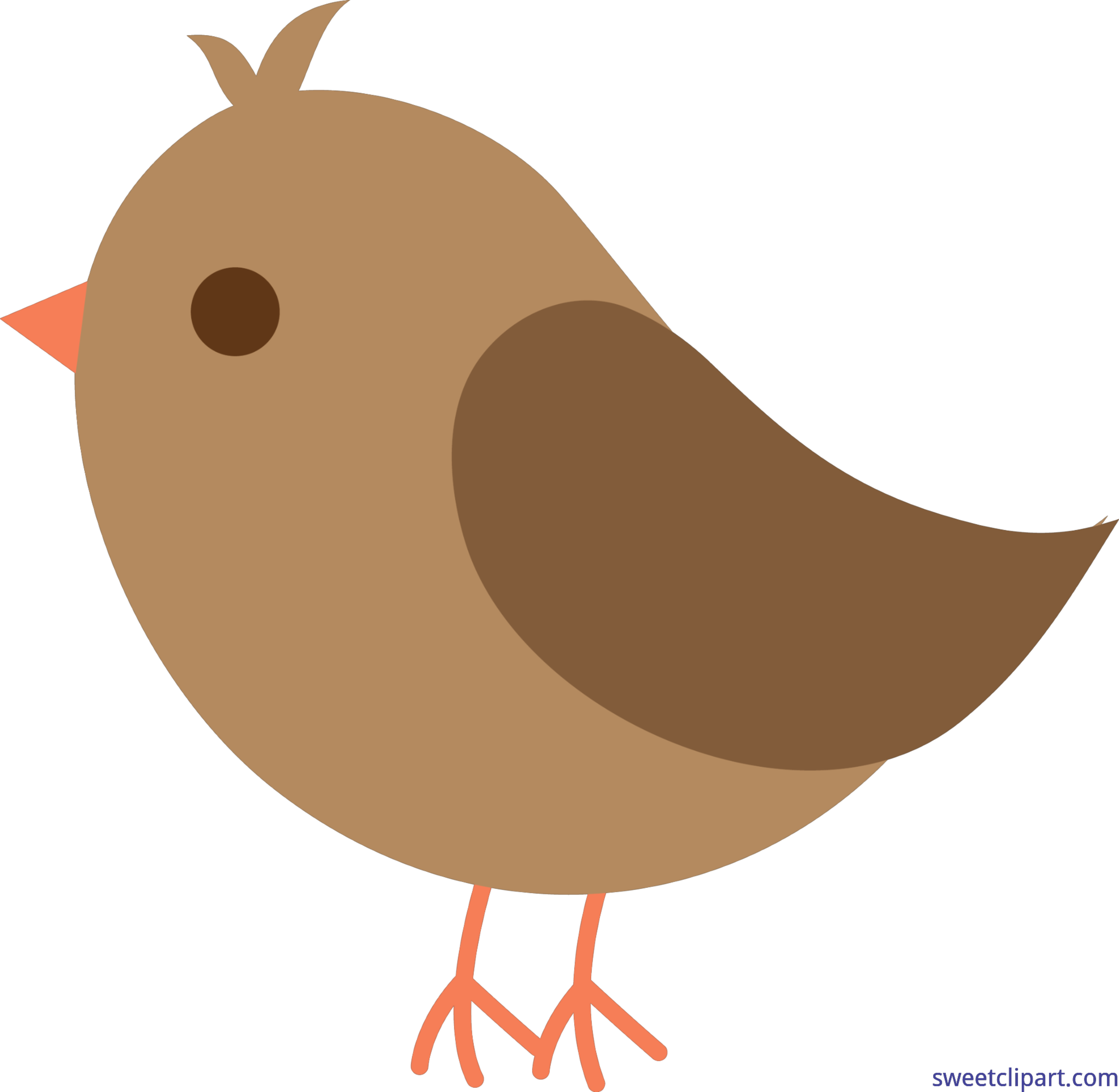 Good Bird Brown Cute Clip Art - Blue Bird Baby Shower - Png Download (4621x4511), Png Download