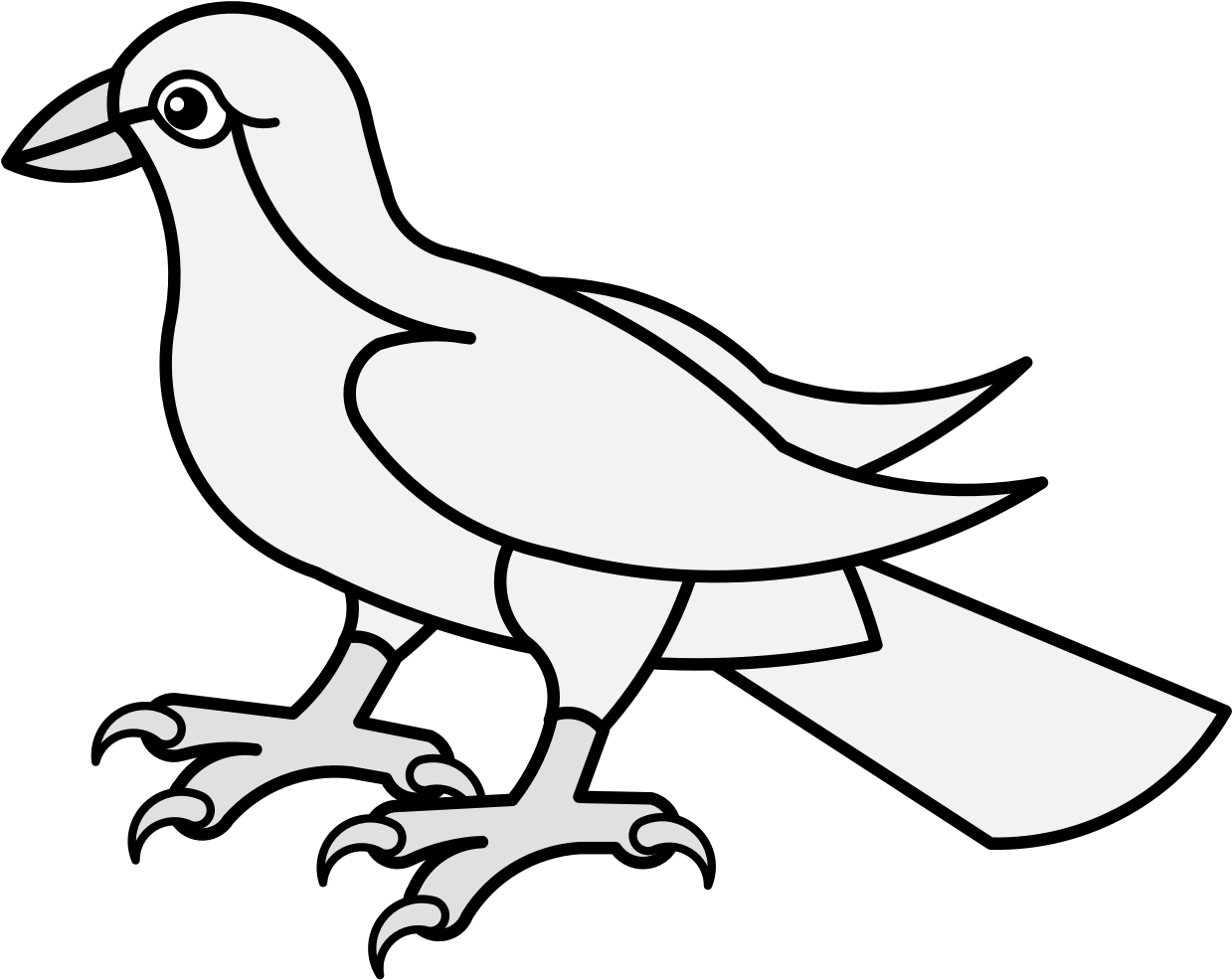 Bird - Line Art Clipart (1256x993), Png Download