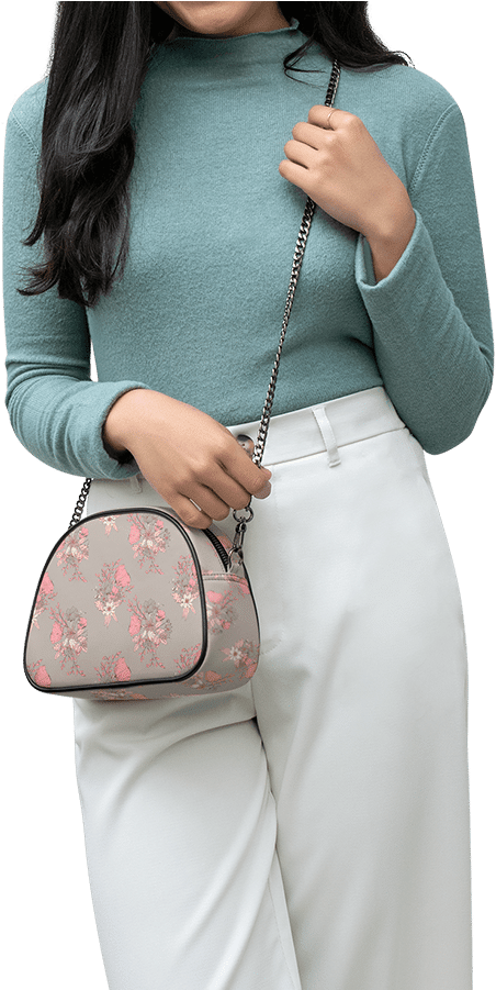 Get Vintage Floral Cross-body Bag By Daily Objects - Girl Clipart (900x900), Png Download