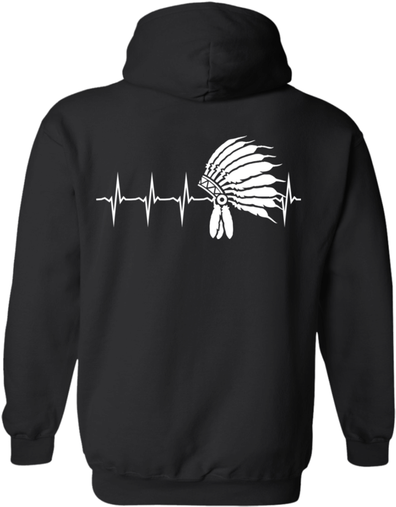 Native Inspired Heart Beating Headdress Hoodies - Ford Focus Hoodie Clipart (1024x1024), Png Download