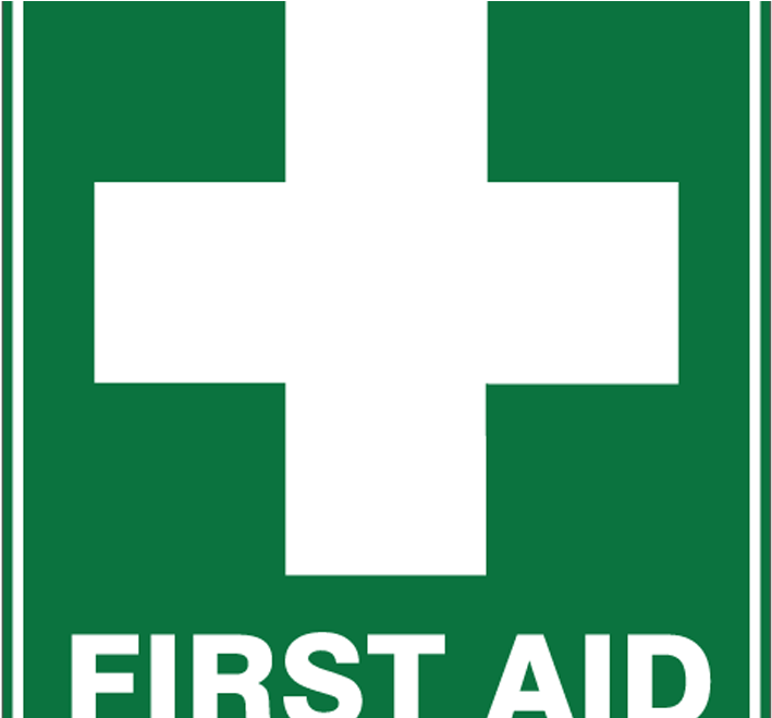 First Aid In The Workplace - First Aid Kit Safety Sign Clipart (946x658), Png Download