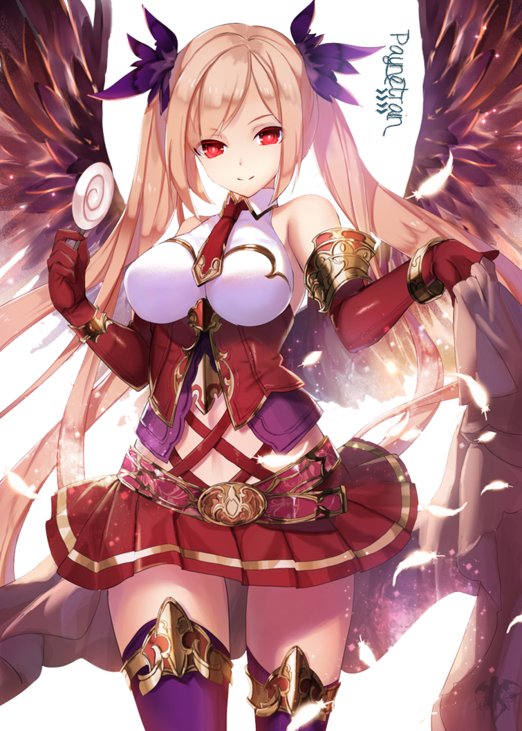 Red Anime Angel Render - Sexy Anime Girl Angel Clipart (755x1057), Png Download