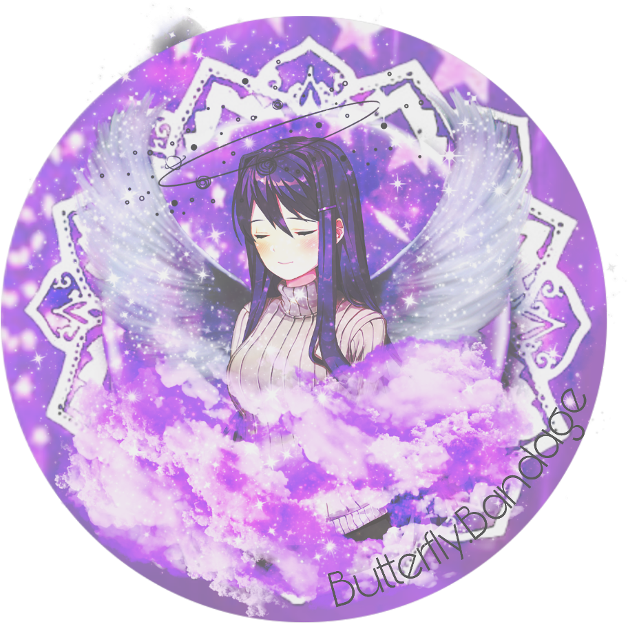 Yuri Purple Space Angel Pastel Icon Anime Girl - Manga Clipart (912x916), Png Download
