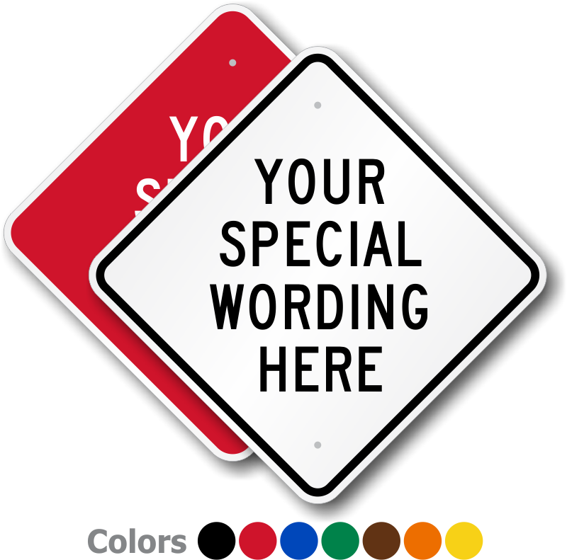 Customizable Diamond Shaped Sign Customizable Diamond - Sign Clipart (800x800), Png Download