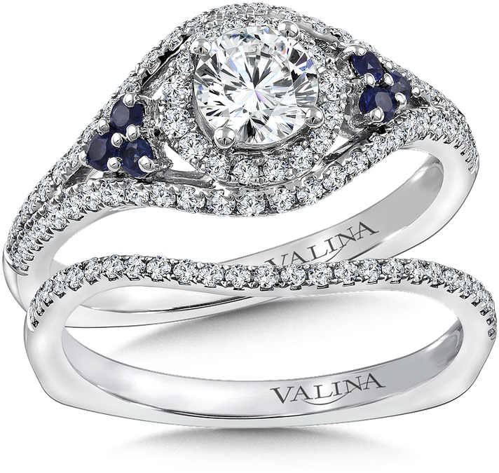 Valina Diamond And Blue Sapphire Engagement Ring Mounting - Pre-engagement Ring Clipart (800x800), Png Download