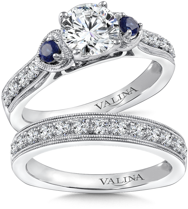 Valina Diamond & Blue Sapphire Engagement Ring Mounting - Engagement Ring Clipart (800x800), Png Download