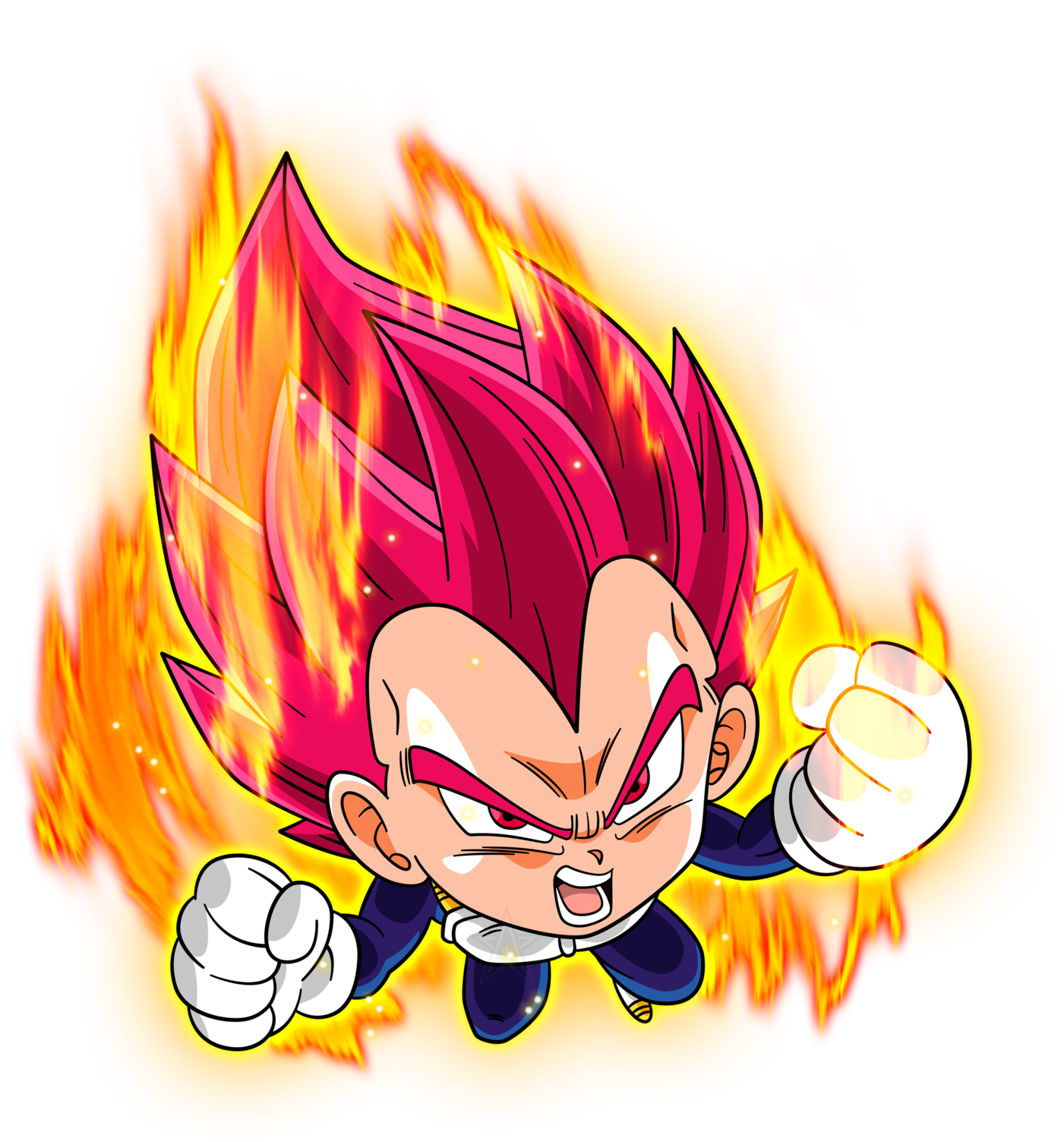 Transparent Flame Super Saiyan - Personajes De Dragon Ball Super Chibis Clipart (1401x1503), Png Download