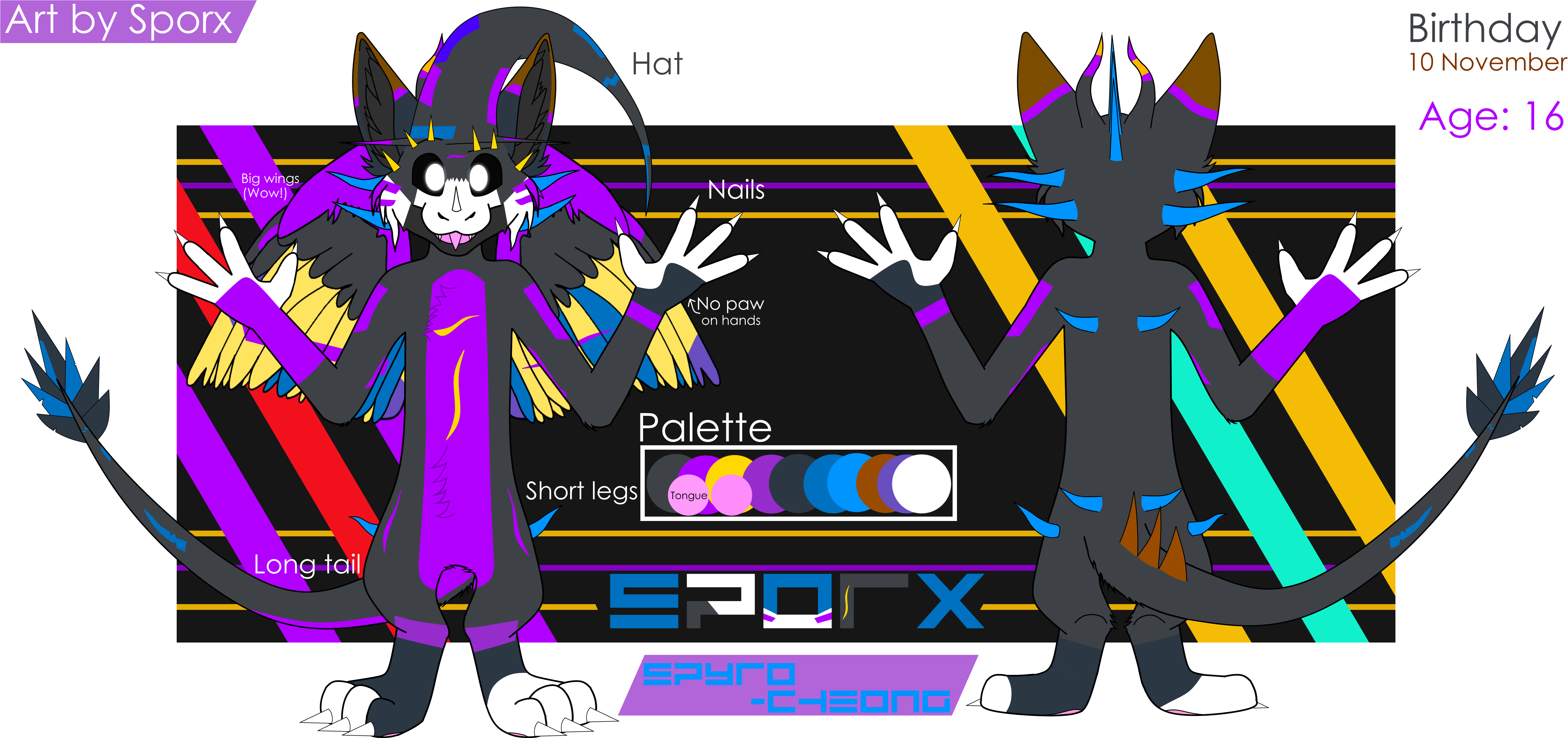 Sporx The Angel Dragon - Cartoon Clipart (5740x2737), Png Download