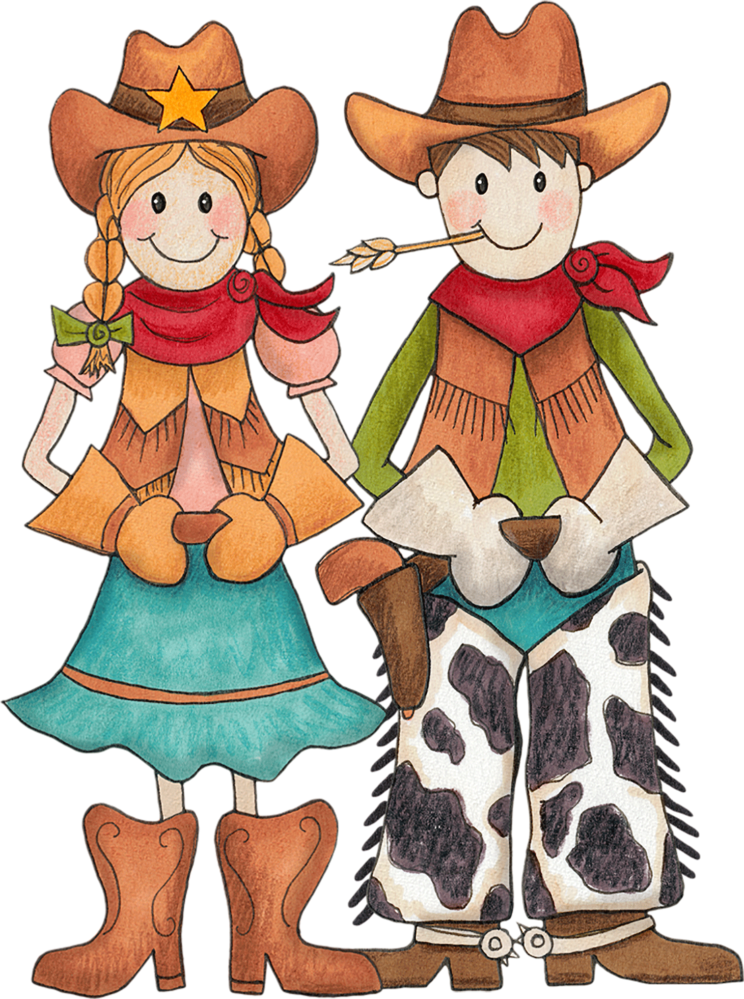 Cowboy&girl - Wedding Invitation Clipart (1530x2000), Png Download