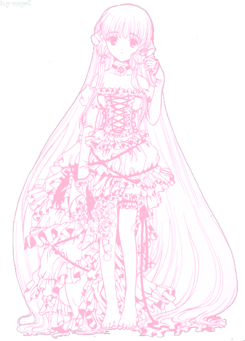 Mine Anime Kawaii Manga Myedit Pink Pastel Chobits - Illustration Clipart (500x695), Png Download