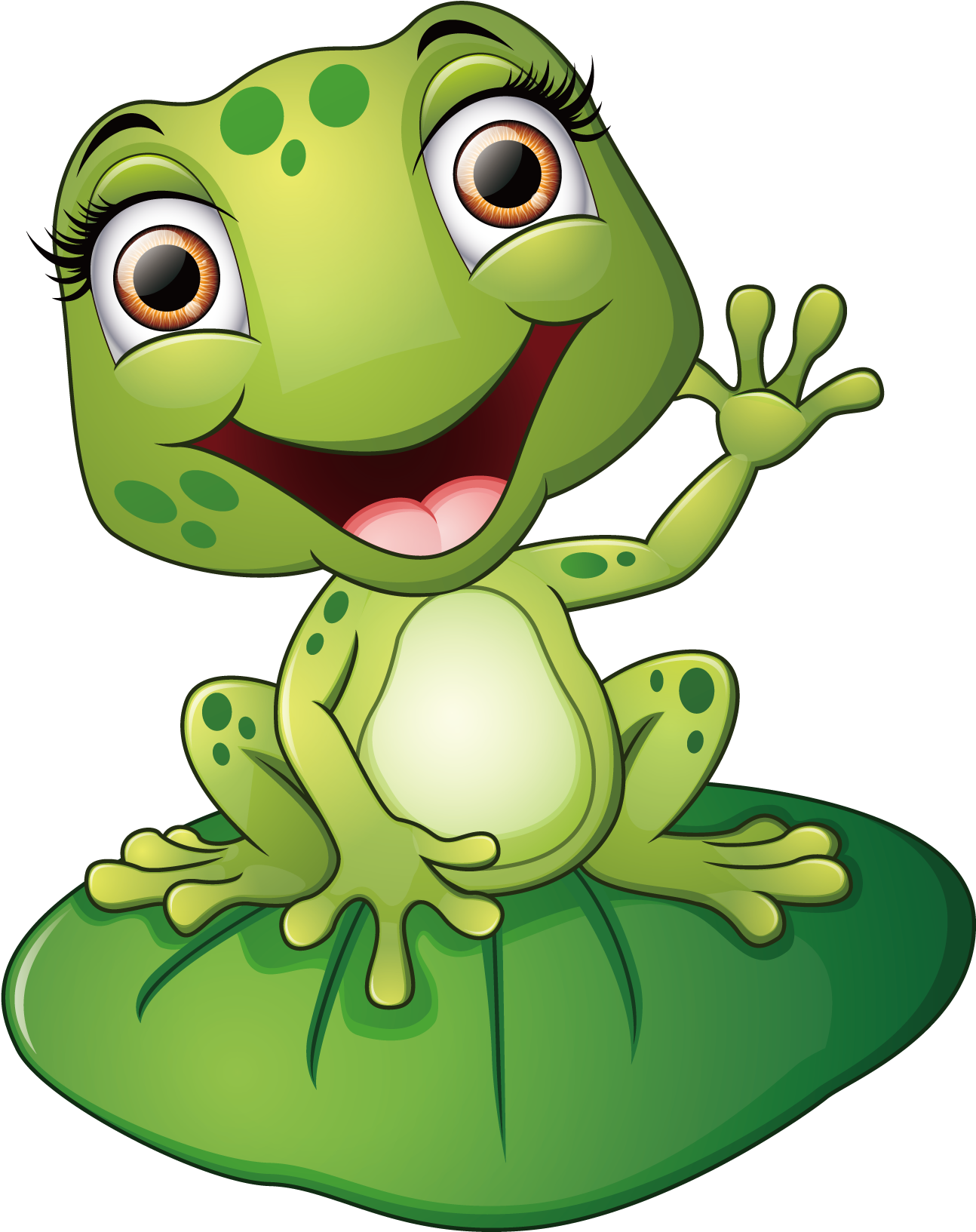 Frog Cartoon The On Leaf Ⓒ - Imagenes De Sapos Animados Clipart (1800x1800), Png Download