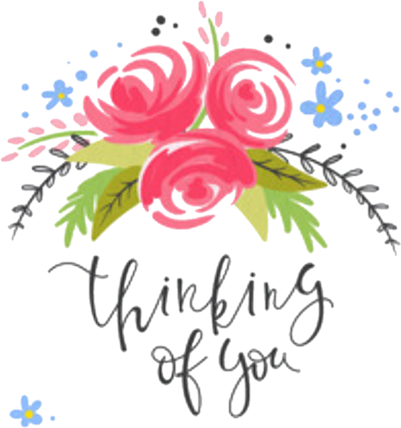 Words Sayings Quotes Floral Header - Thinking Of You Flower Clipart (798x850), Png Download