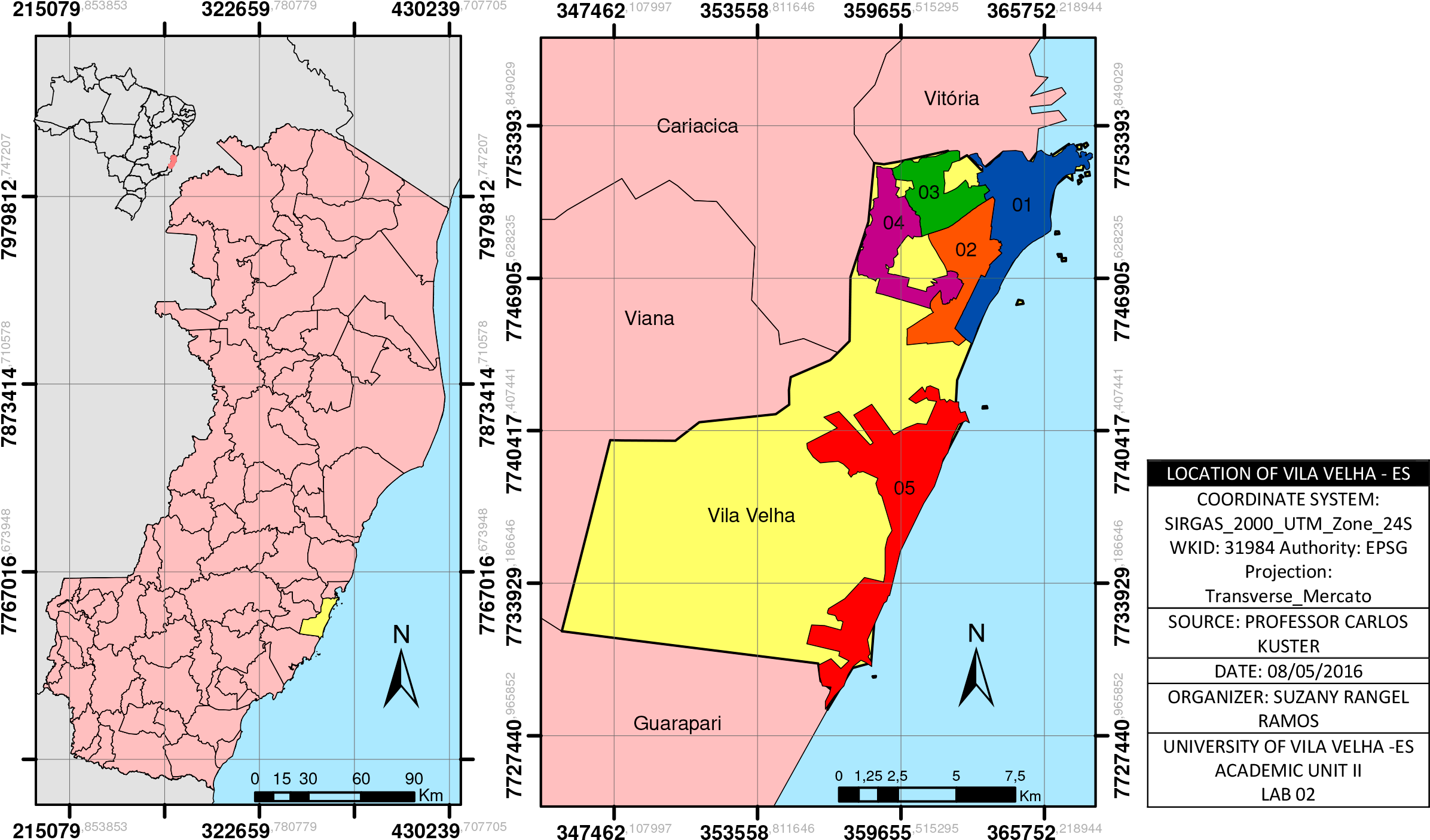 Location Of The Municipality Of Vila Velha And Its - Regioes Administrativas Vila Velha Clipart (2414x1422), Png Download