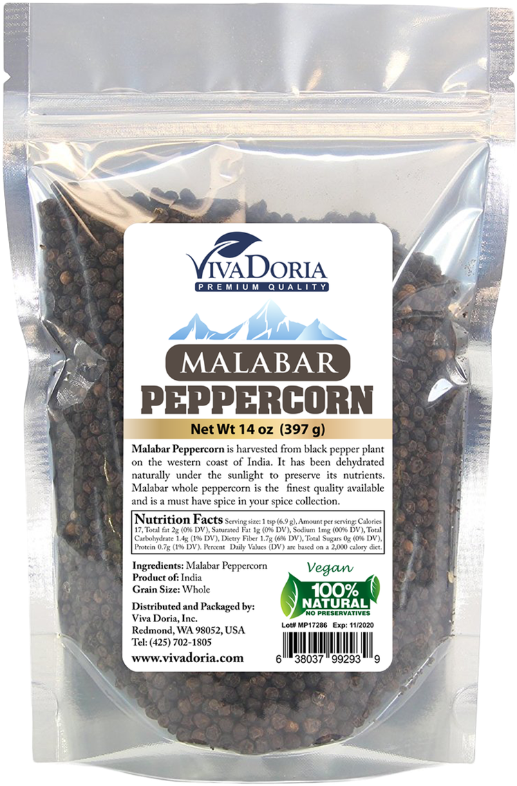 Malabar Peppercorn 12 Oz - Whole Black Pepper Grinder Clipart (1280x1280), Png Download