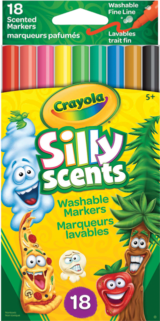 Markers Silly Scents Fine 18/pkg - Crayola Silly Scents Clipart (650x650), Png Download