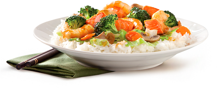 Japanese Teriyaki Salmon & Shrimp - Dish Clipart (734x500), Png Download