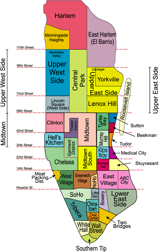 Battery Park City Parking Map - Manhattan Neighborhood Map Clipart (546x836), Png Download