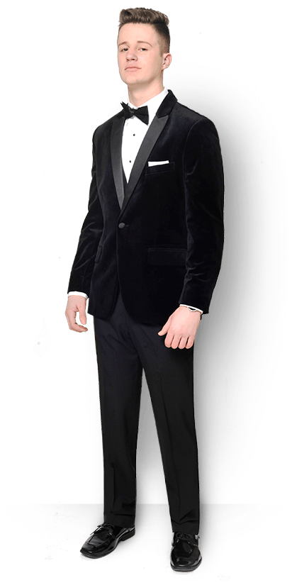 Paisley Party - Velvet Suit Prom Black Clipart (554x825), Png Download