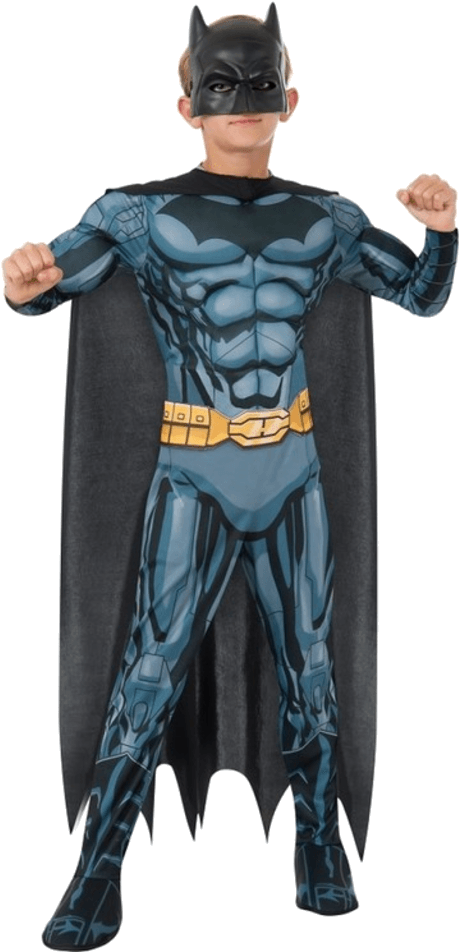Child Deluxe Batman Costume - Batman Costume Kids Clipart (600x951), Png Download