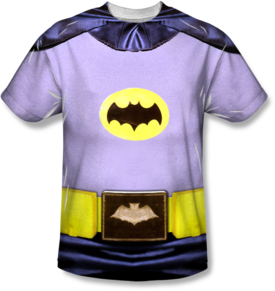 Batman Costume T-shirt - Batman Adam West Shirt Clipart (1000x1000), Png Download