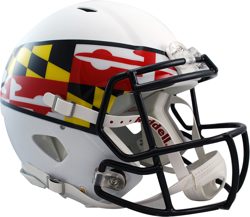 Maryland Terrapins Authentic Full Size Speed Helmet - Maryland Terrapins Helmet Clipart (900x812), Png Download
