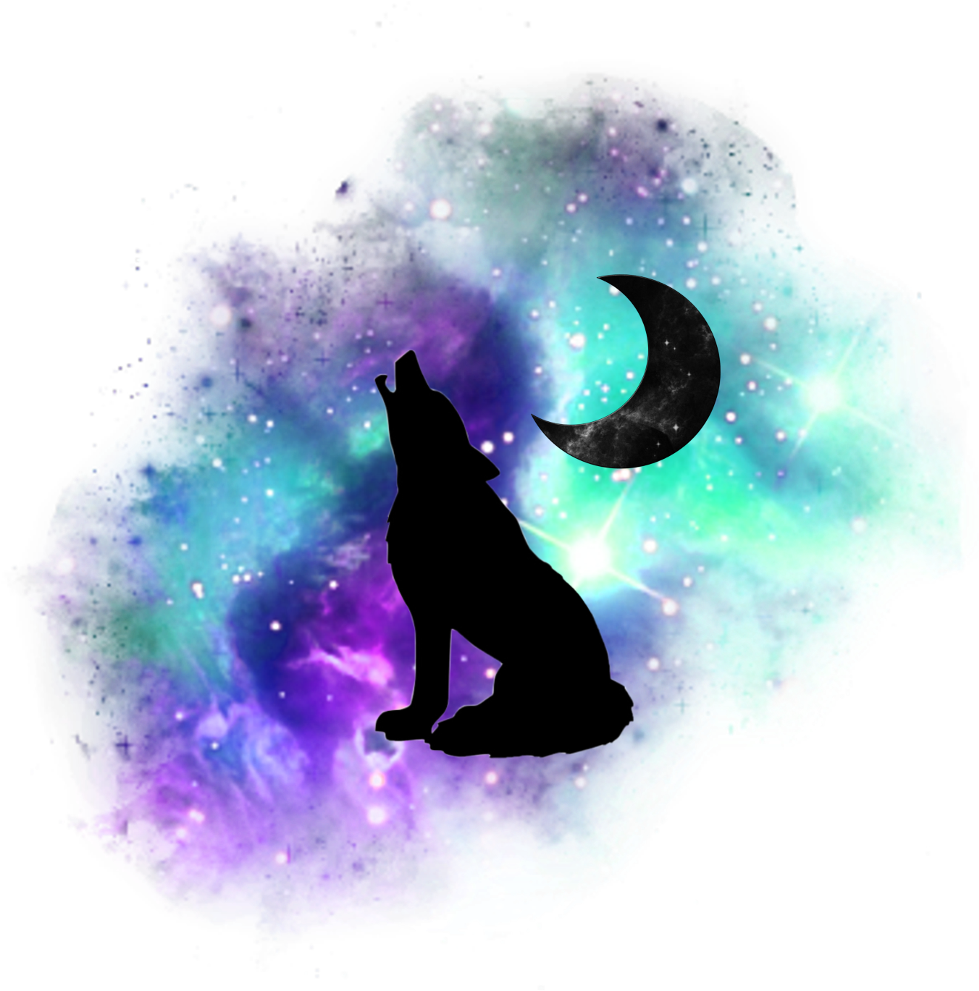 Download #wolf #moon #galaxy #freetoedit #sticker #stars #star