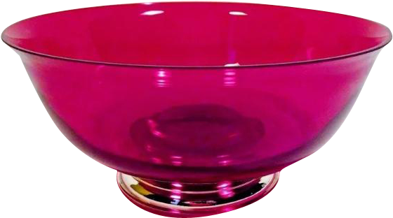 Gorham Ruby Red Glass Bowl With Sterling Silver Weighted - Wine Glass Clipart (559x559), Png Download