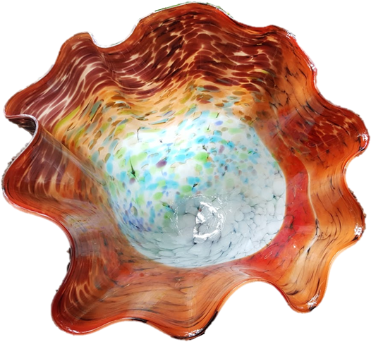 Na Pali Murano Style Glass Bowl - Pottery Clipart (611x548), Png Download