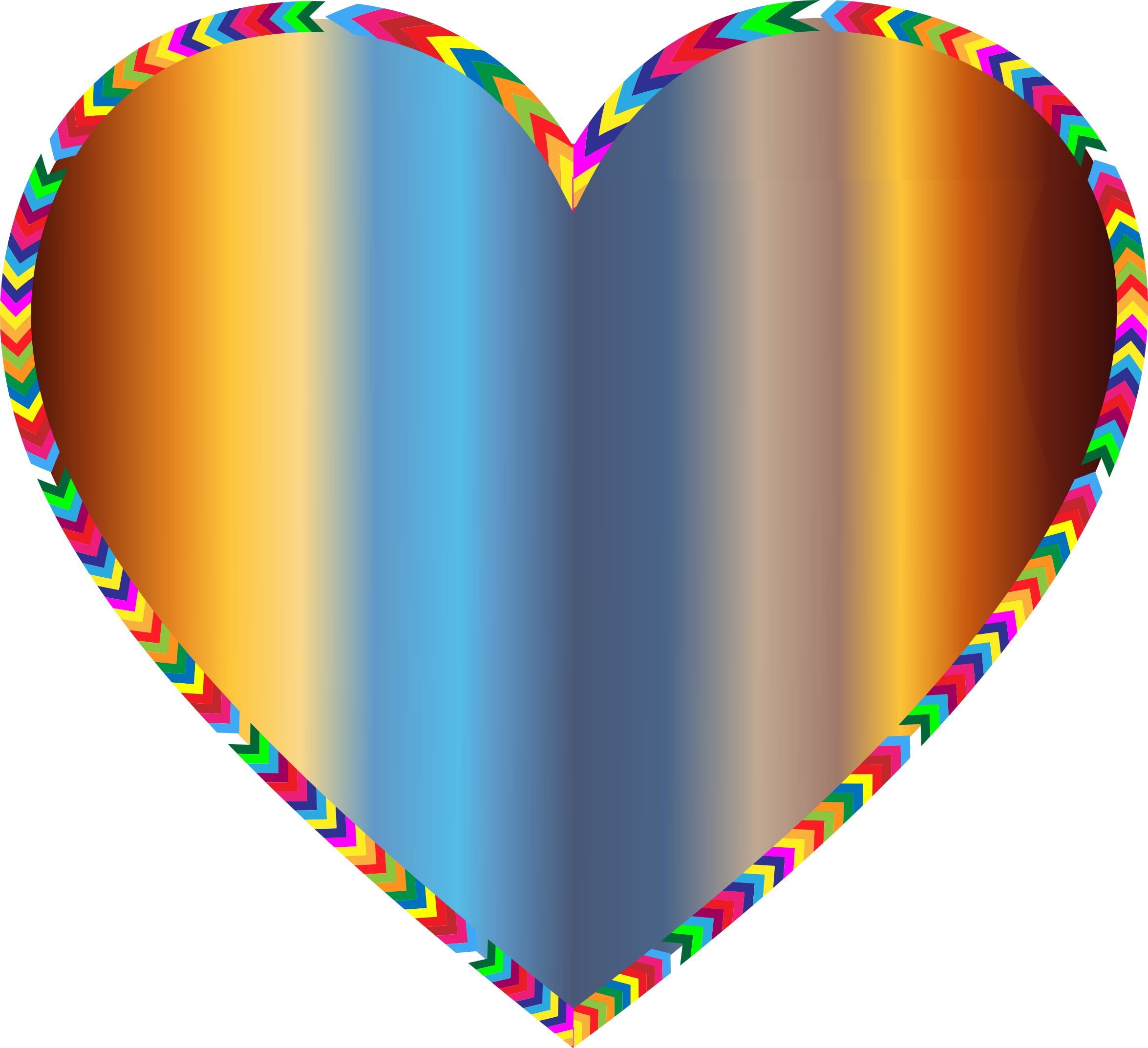 This Free Icons Png Design Of Multicolored Arrows Heart - Clip Art Transparent Png (2350x2146), Png Download