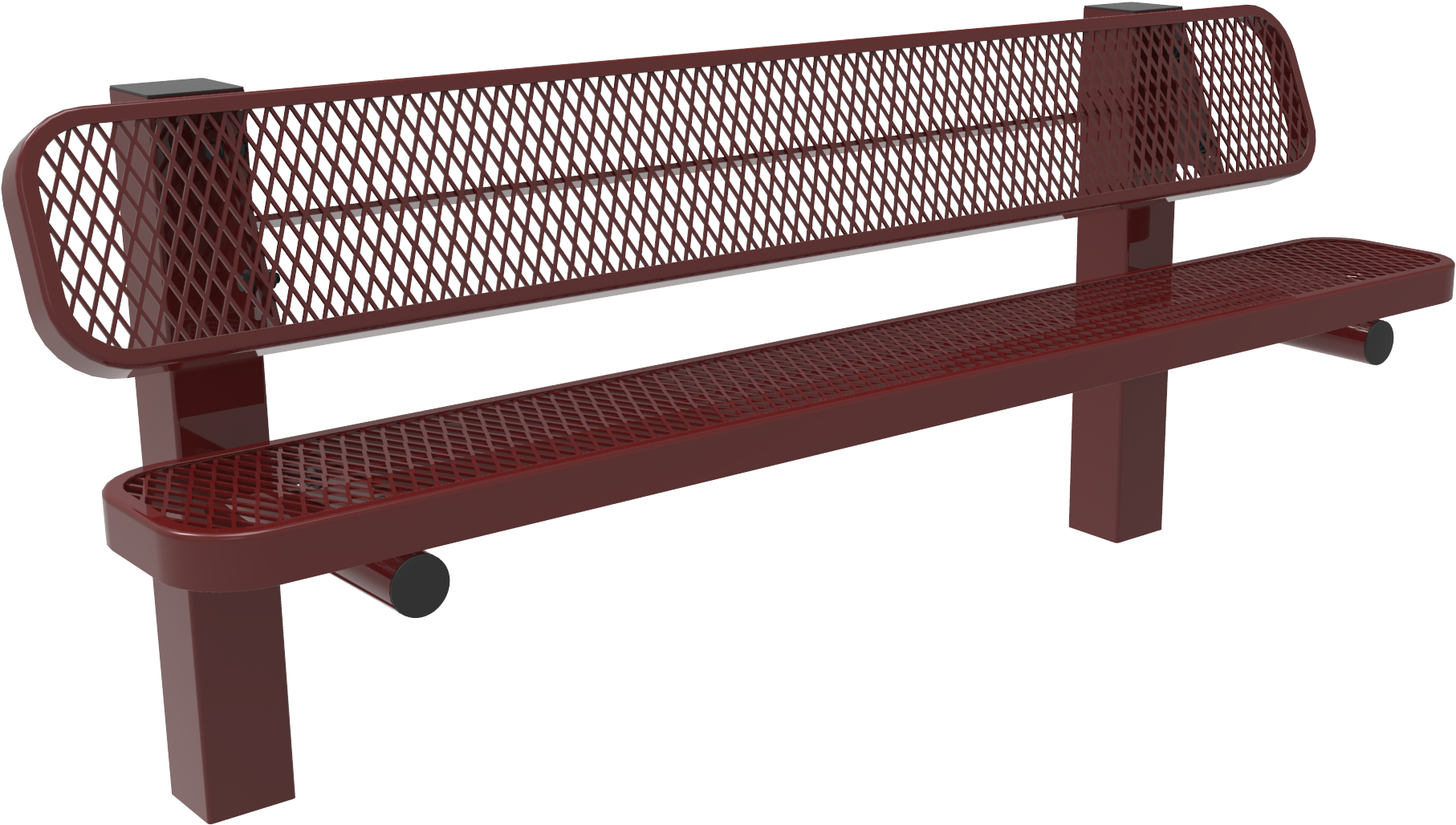 Lexington Pedstal Bench With Back - Outdoor Bench Clipart (2401x1800), Png Download