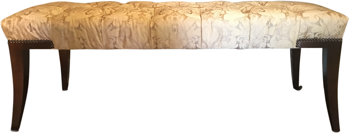 Baker Adam Tufted Floral Upholstered Bench Traditional - Bench Clipart (1200x1200), Png Download