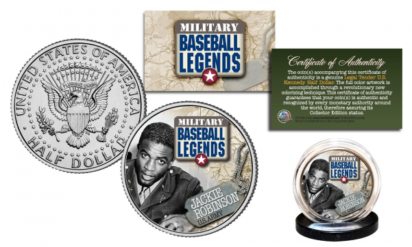 Jackie Robinson Military Baseball Legends Official - Kennedy Half Dollar Clipart (600x600), Png Download