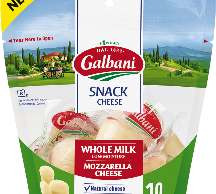 Whole Milk Mozzarella Snack Cheese - Galbani Snack Cheese Clipart (842x675), Png Download