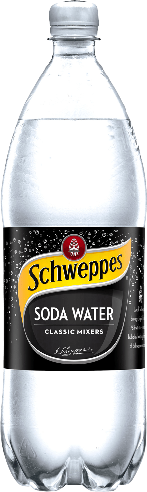 Schweppes Soda Water - Schweppes 1.25 L Lemonade Clipart (578x1931), Png Download