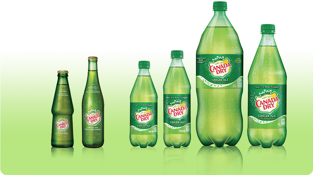 Canada Dry Ginger Ale Products In Different Bottle - Pop Bottle Sizes Canada Clipart (1002x560), Png Download