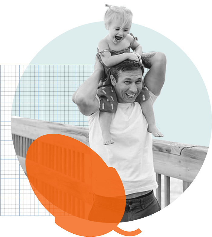 Father With Young Daughter On Shoulders On Boardwalk - Fun Clipart (700x789), Png Download