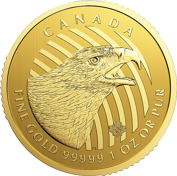 Royal Canadian Mint Gold "call Of The Wild" 2018 Bullion - Canadian Golden Eagle Coin Clipart (600x600), Png Download