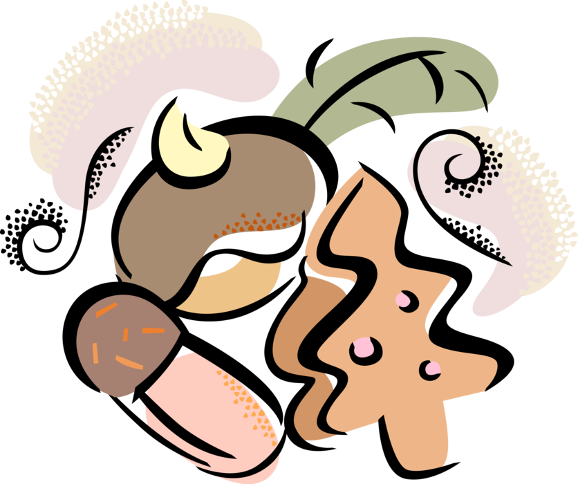 Vector Illustration Of Holiday Season Christmas Baking Clipart (836x700), Png Download