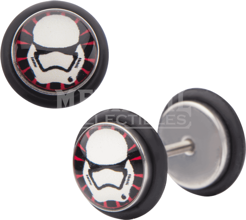 First Order Stormtrooper Screw Back Earrings - Spider-man Clipart (850x850), Png Download