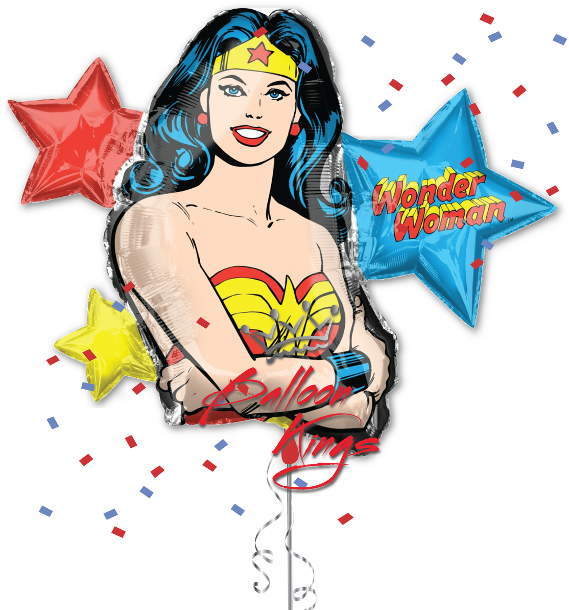 Wonder Woman Stars - Balloon Clipart (1280x1280), Png Download
