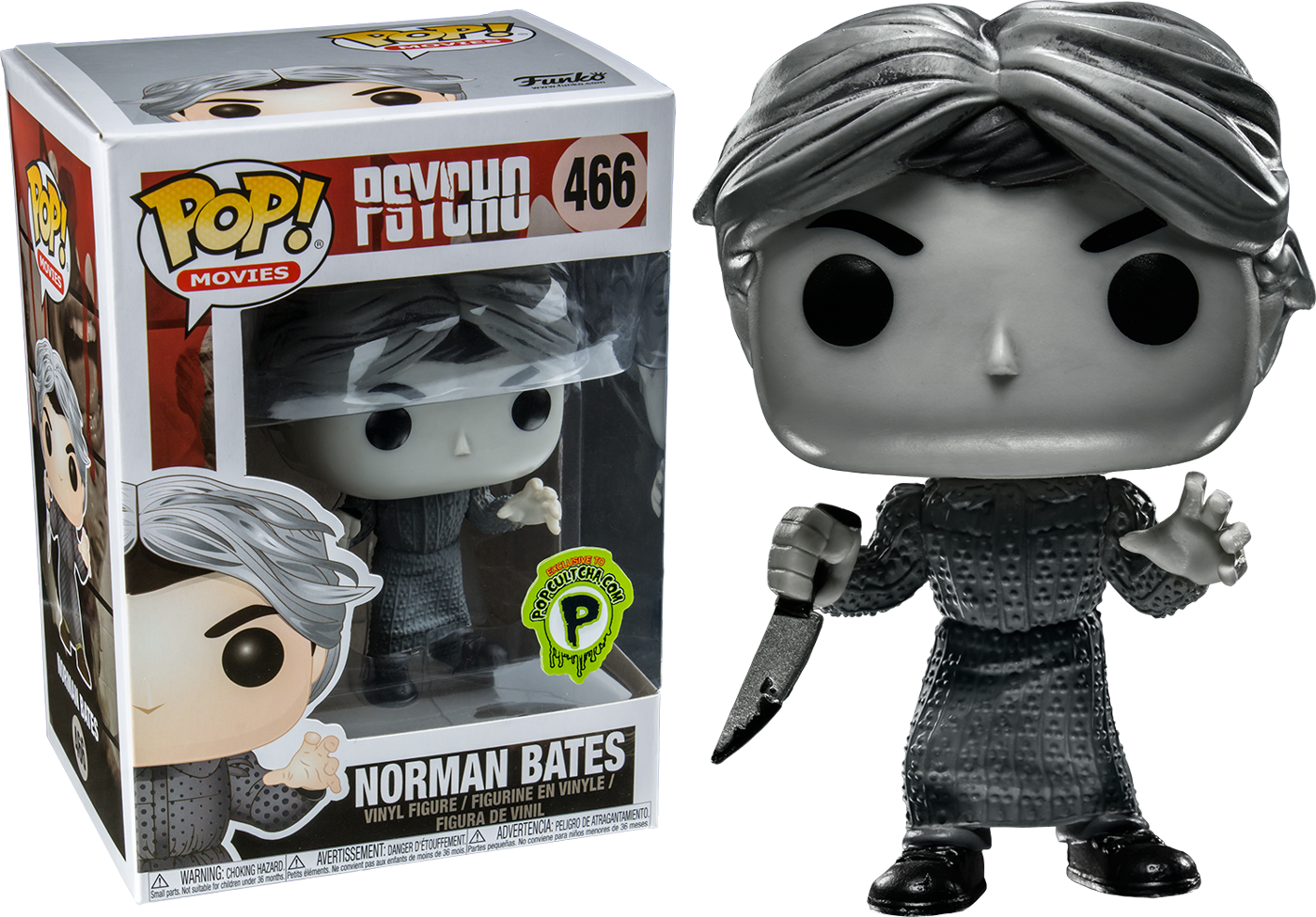 Jeepers Creepers Pop Vinyl Psycho Norman Bates Black Clipart (1400x976), Png Download