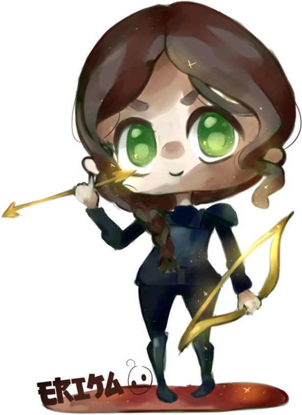 Kawaii Katniss Everdeen By Dessineka - Katniss Everdeen Kawaii Clipart (616x846), Png Download