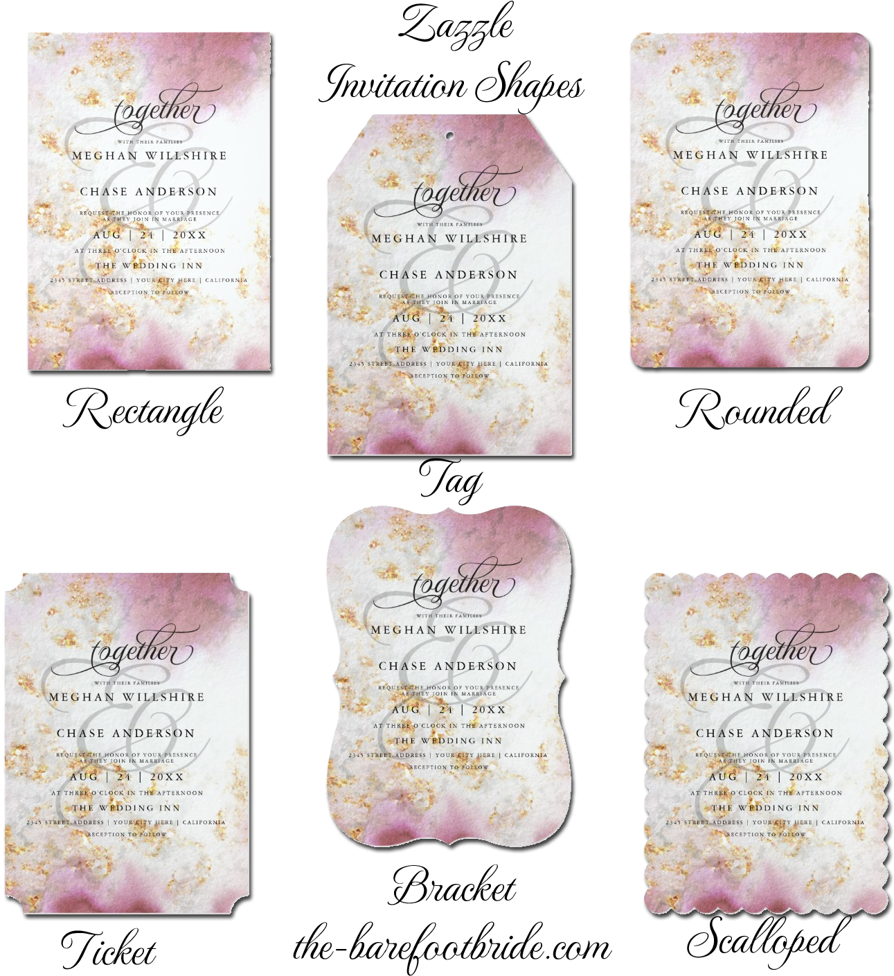 Wedding Invitation Shapes Barefootbride™ - Handwriting Clipart (1291x1409), Png Download