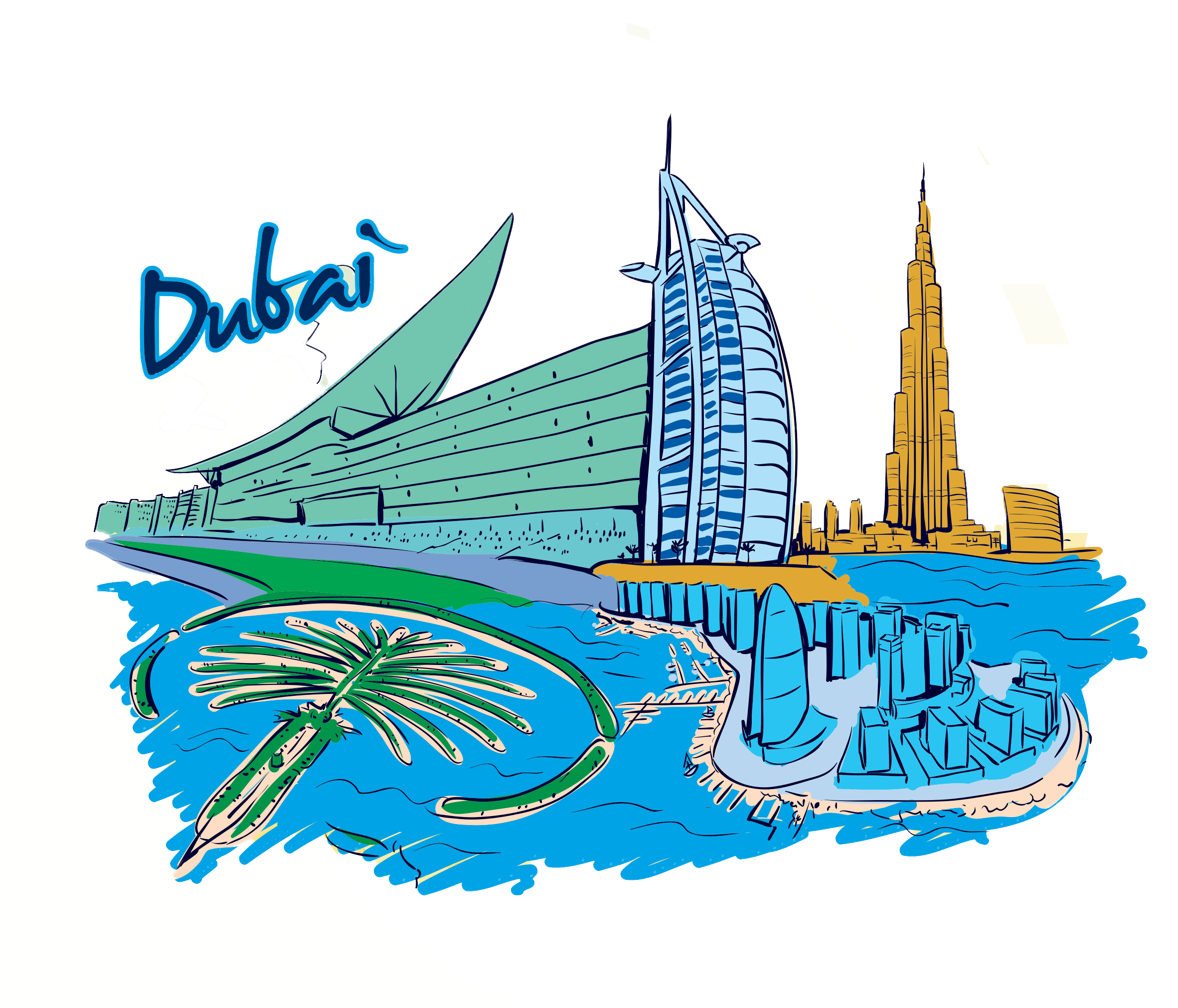 Dubai Tour Packages Design Clipart (2362x2362), Png Download