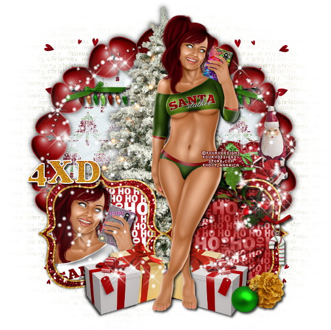 Check Out This Tag With The Sexy Santa Stalker Version - Snow Covered Christmas Tree Clipart (652x650), Png Download